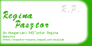 regina pasztor business card